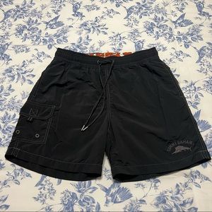 Men’s Solid Black Tommy Bahama Swim Trunks / Shorts Size M/M Relax